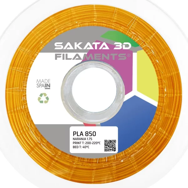 Filamento PLA INGEO 3D850 Naranja 1Kg 1.75mm Sakata