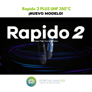 HOTEND Rapido 2 Plus UHF que permite calentar hasta 350ºC Fabricado por Phaetus con materiales de alta calidad y calentador ceramico