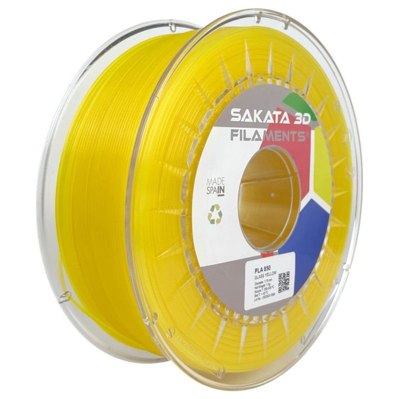 PLA INGEO 3D850 GLASS Amarillo 1Kg 1.75mm Sakata