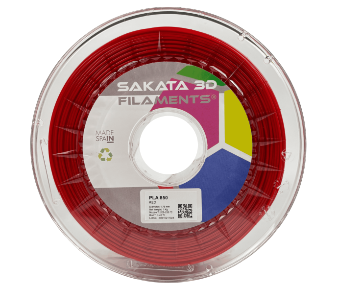 Filamento PLA INGEO 3D850 Rojo 1Kg 1.75mm Sakata