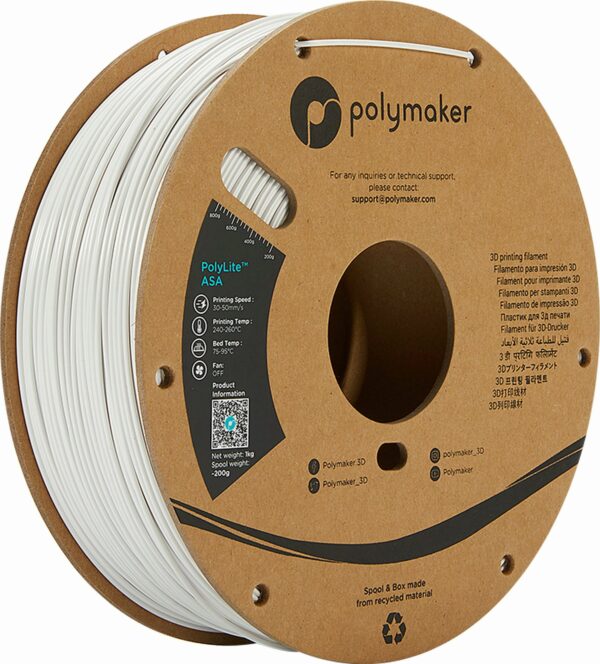 ASA Polymaker PolyLite Blanco 1kg 1,75mm
