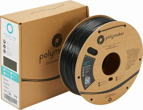 ASA Polymaker PolyLite Negro (Jet Black) 1kg 1,75mm - Imagen 3