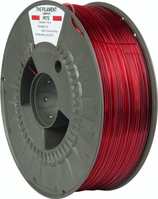 PETG The Filament by Spectrum Transparent Red 1kg 1.75mm